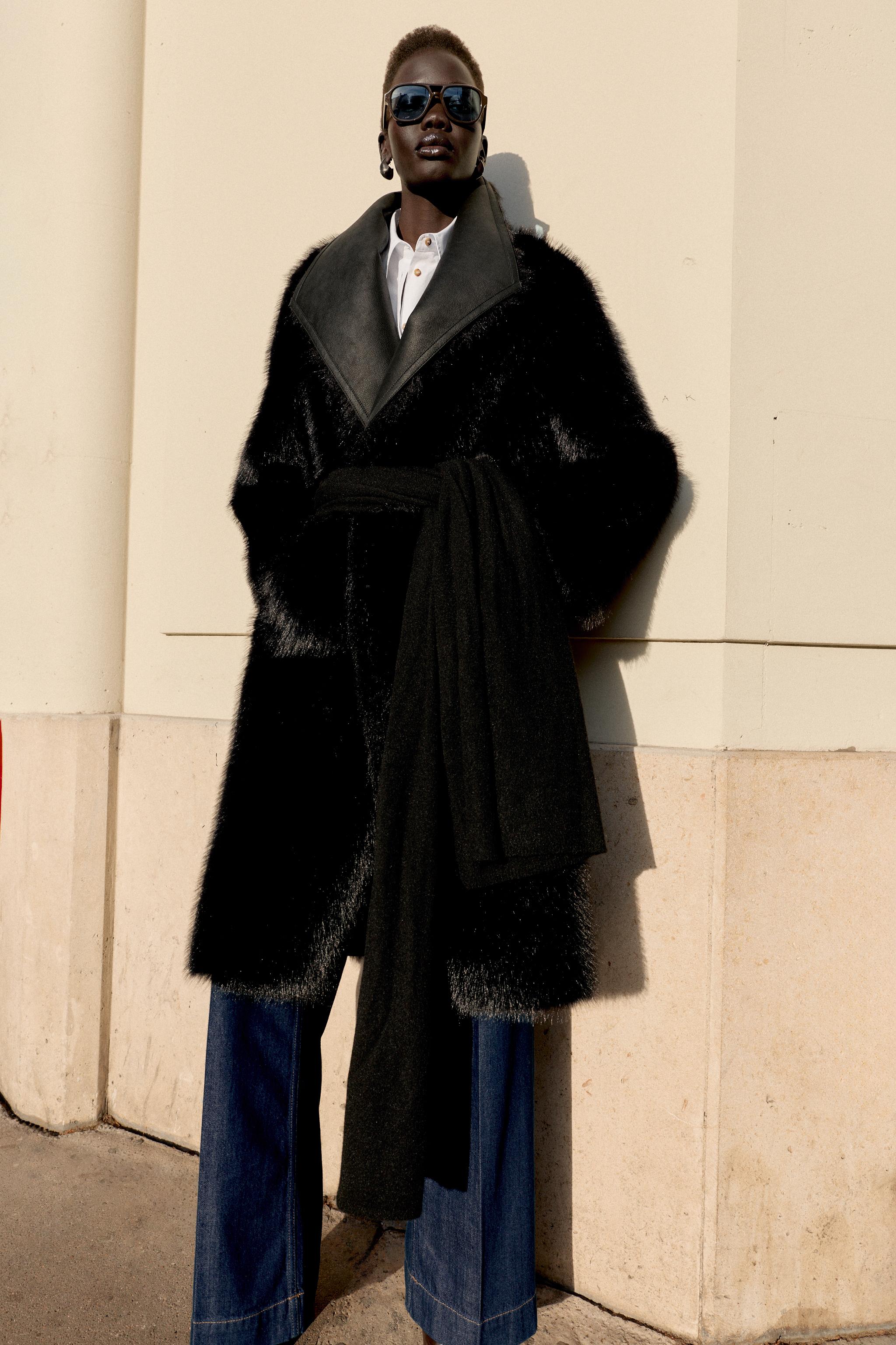 MANTEAU RÉVERSIBLE DOUBLE FACE EFFET FOURRURE